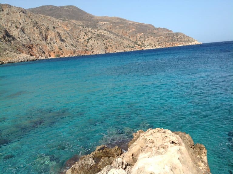 Snorkeling spot with clear blue waters at Almyrida