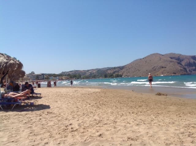 The famous 7km long beach at Georgioupoli
